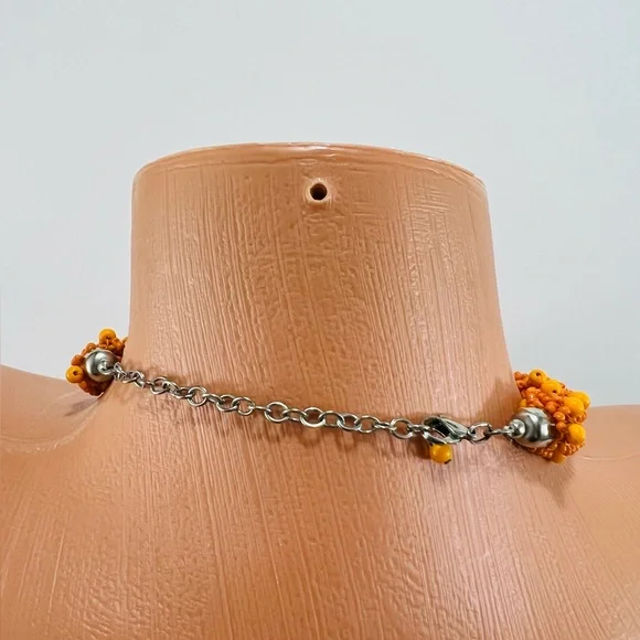 Women’s Jewelry Chunky Bead Necklace Orange - Picture 2 of 8